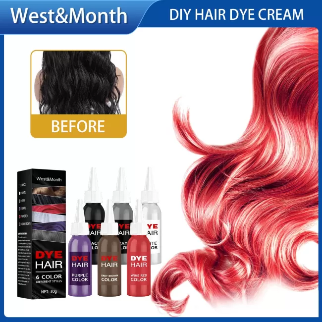 West& Month Dye Hair Different Styles 6 Color