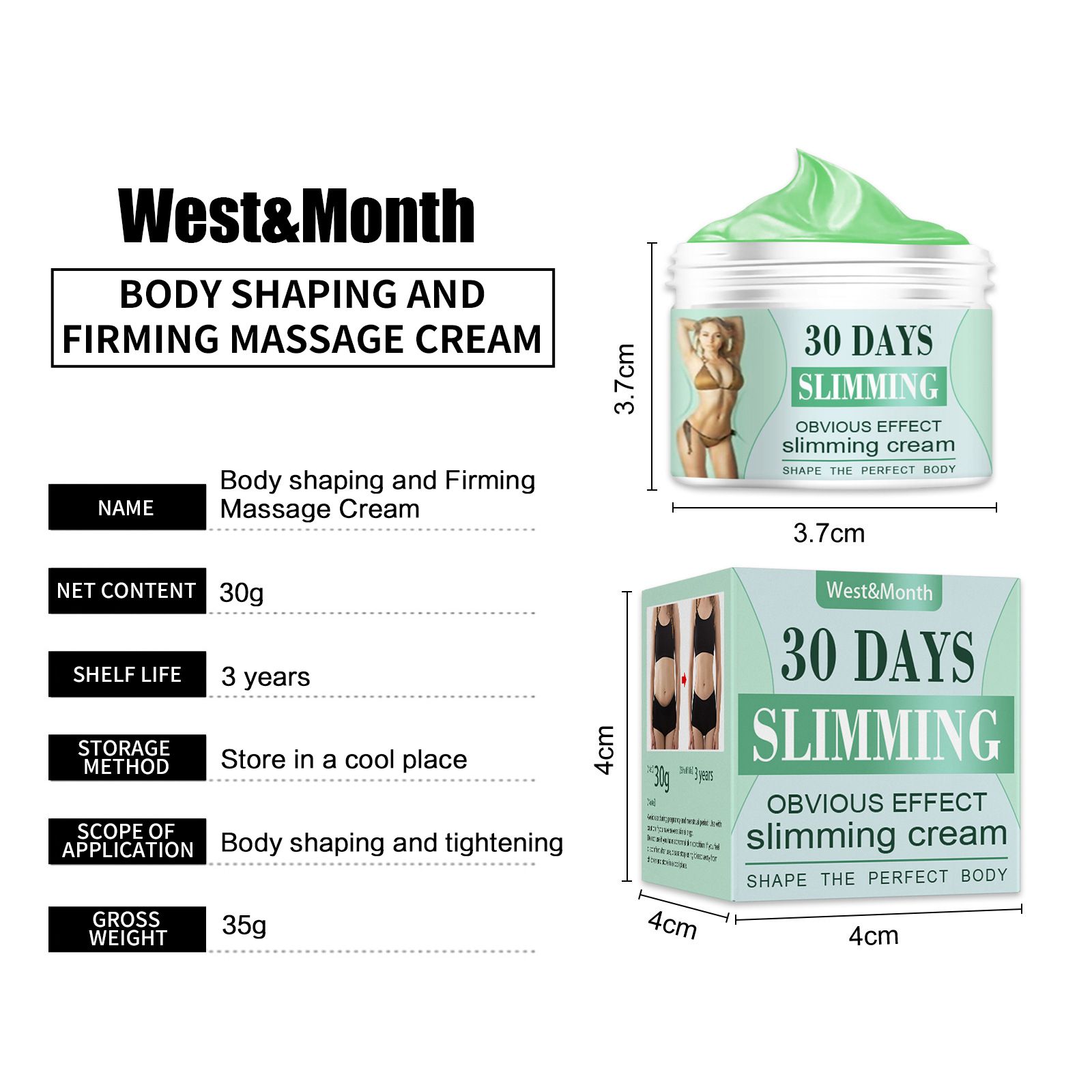 Product Name: West&Month Body Sculpting Firming Massage Cream