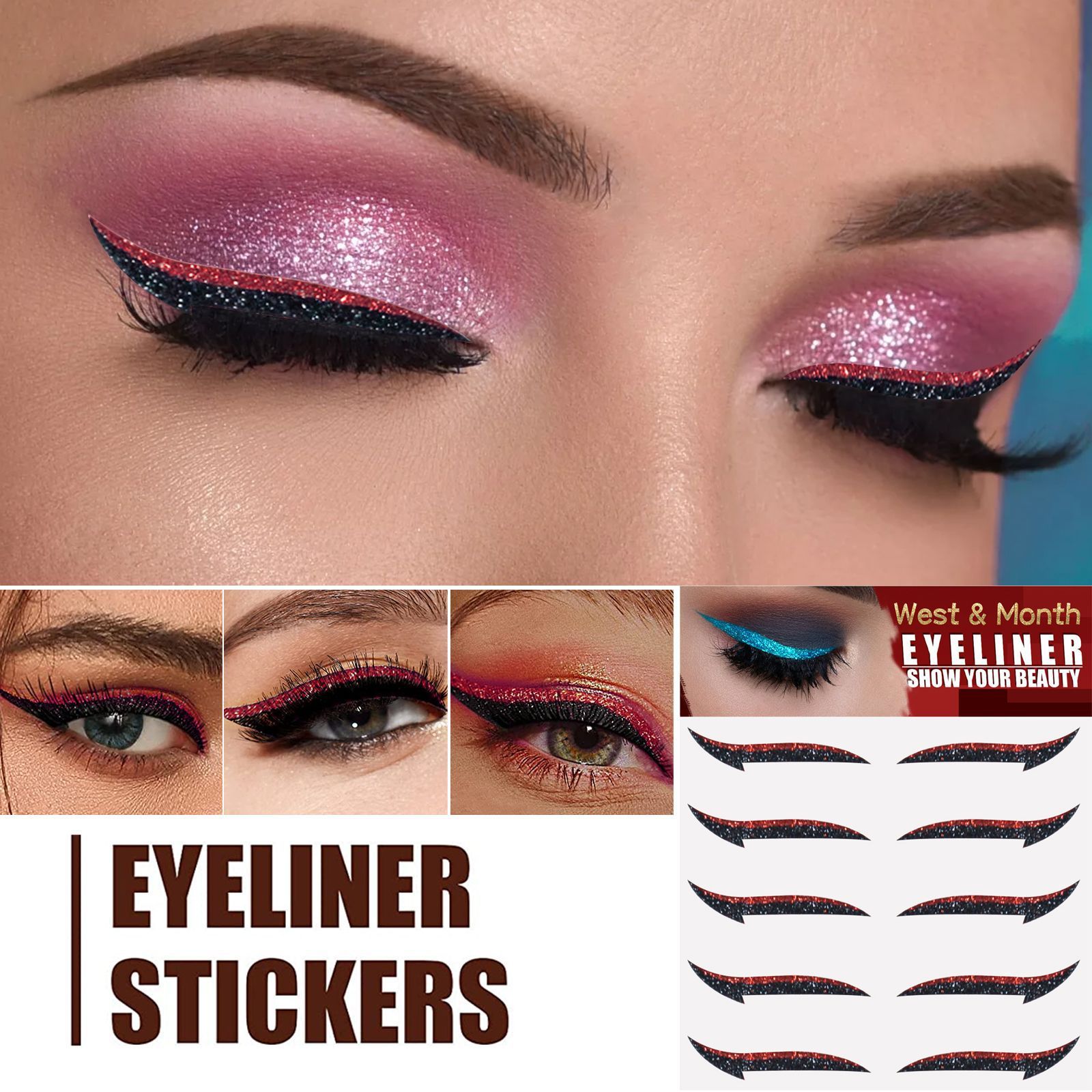 West&Month Colorful Eyeliner Stickers 3