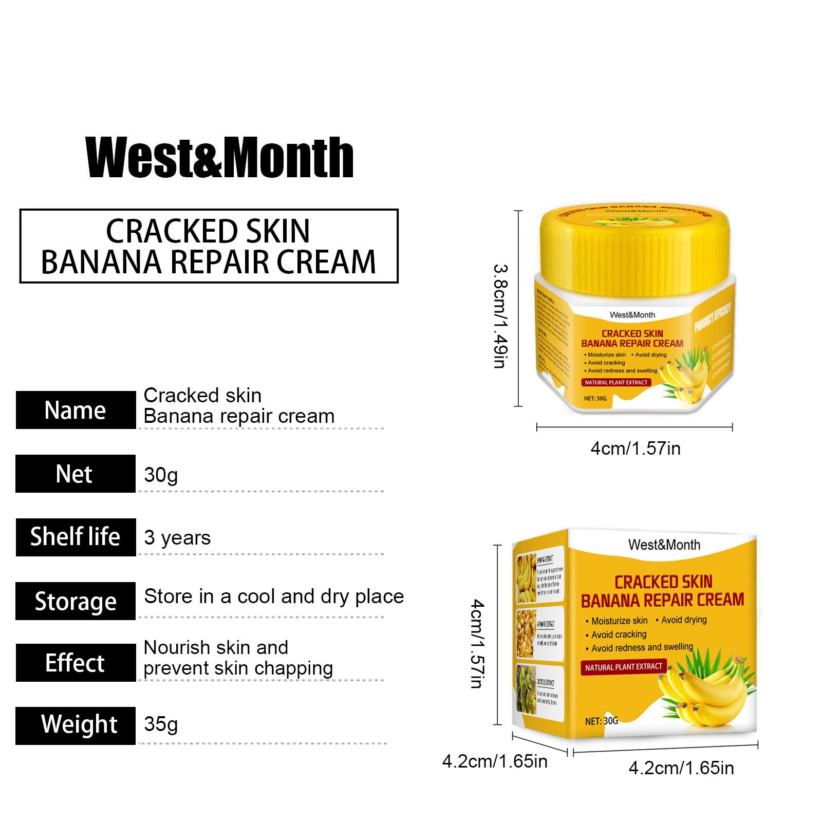 West&Month Banana Foot Crack Cream