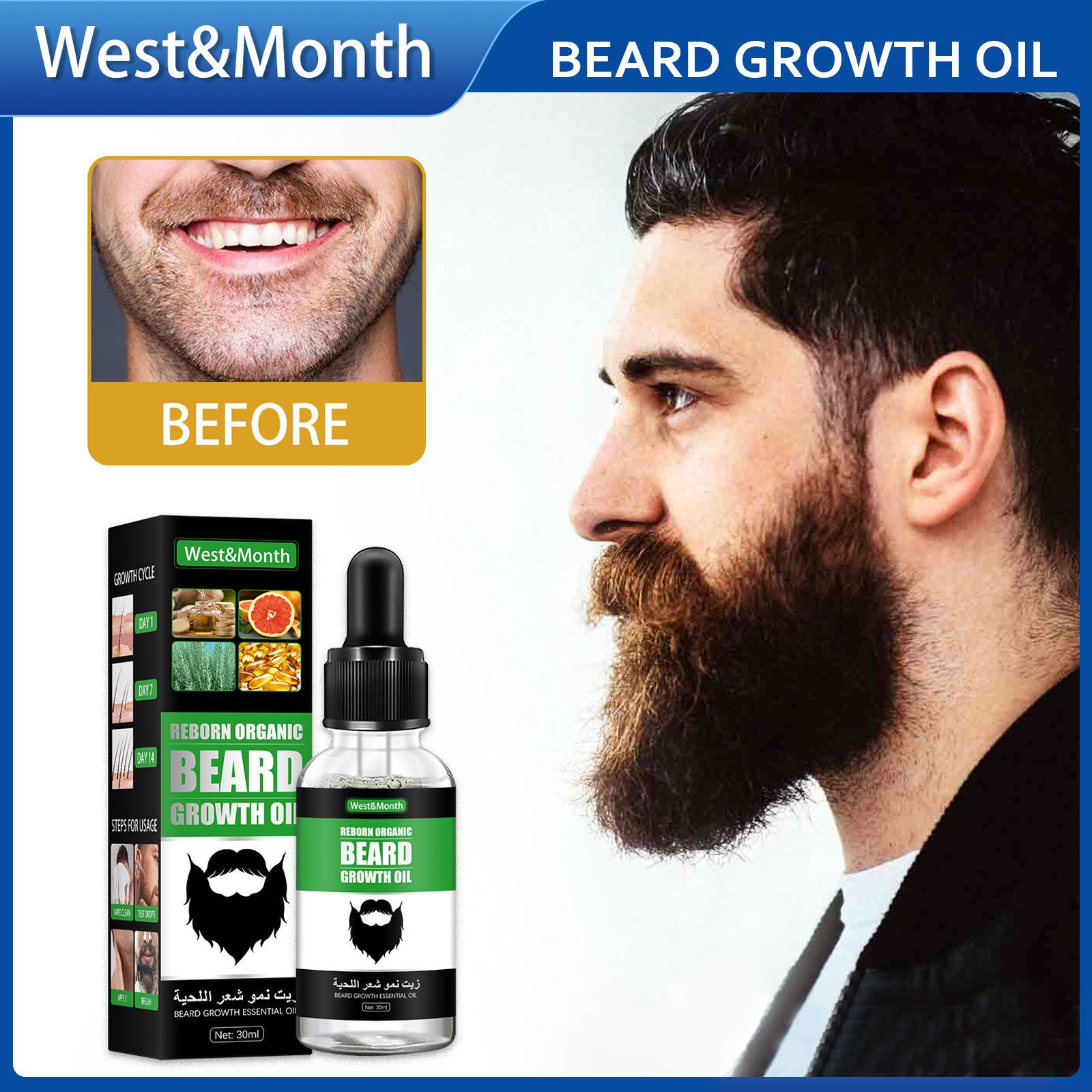 Product Name: West&Month Beard Growth Essential Oil 