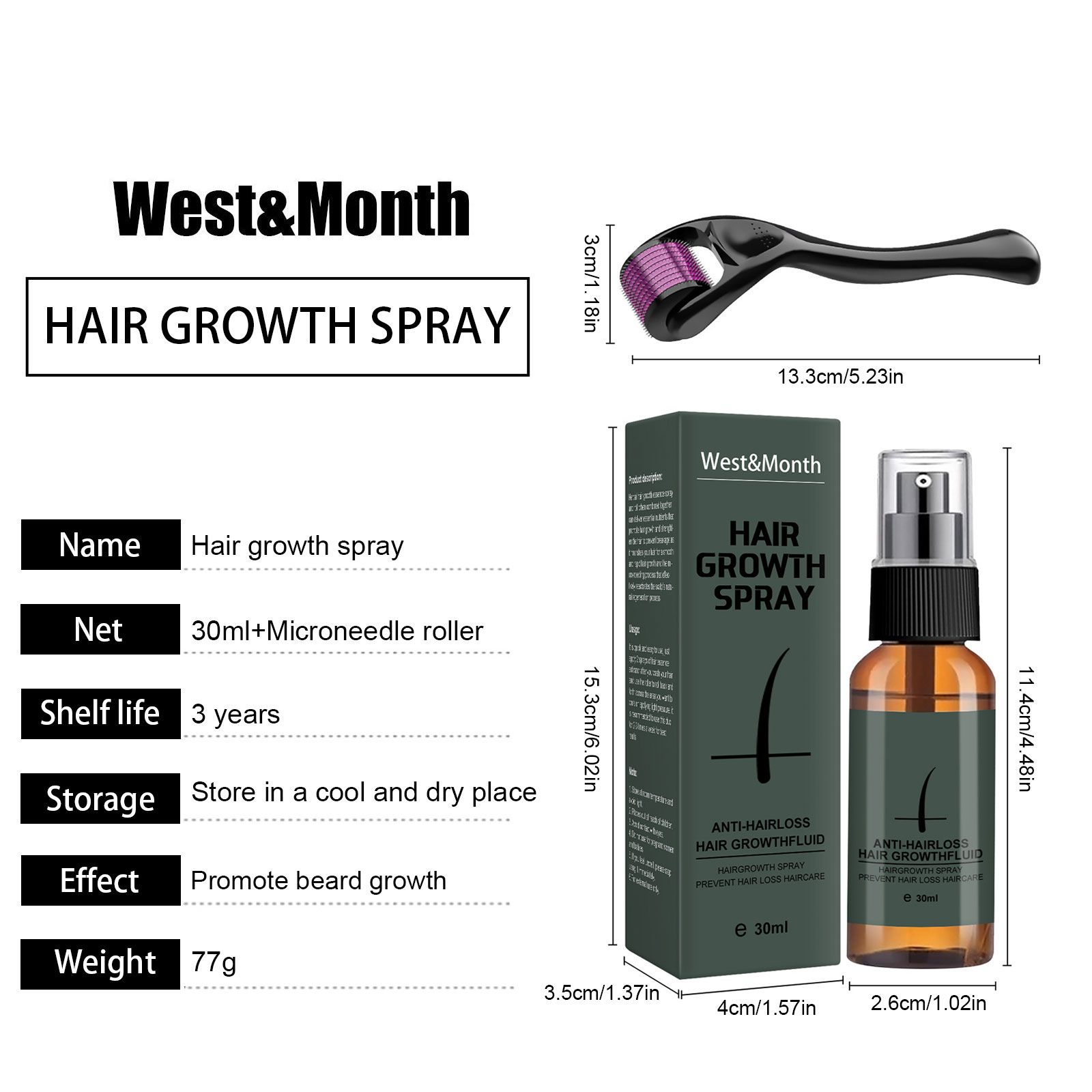 Product Name: West&Month Beard Growth Suit Essence Spray
