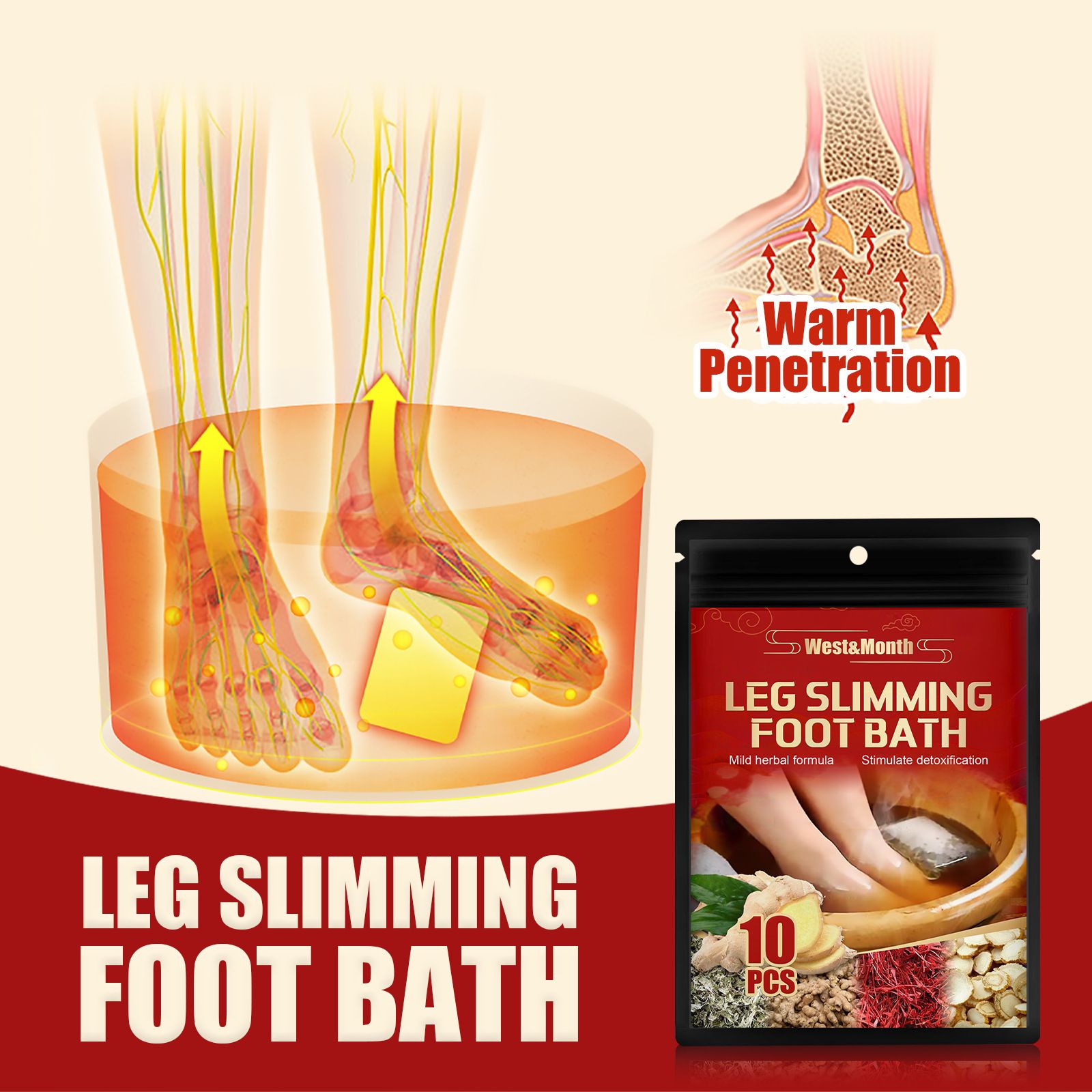 West&Month Leg Slimming Foot Bath Patch