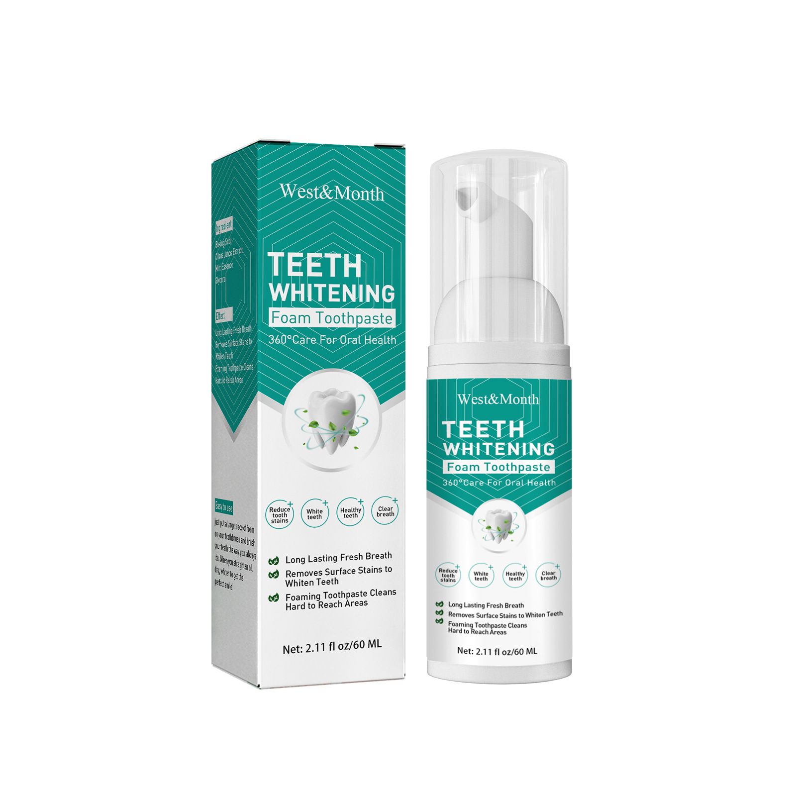 West Month Teeth Whitening Foam Toothpaste 2